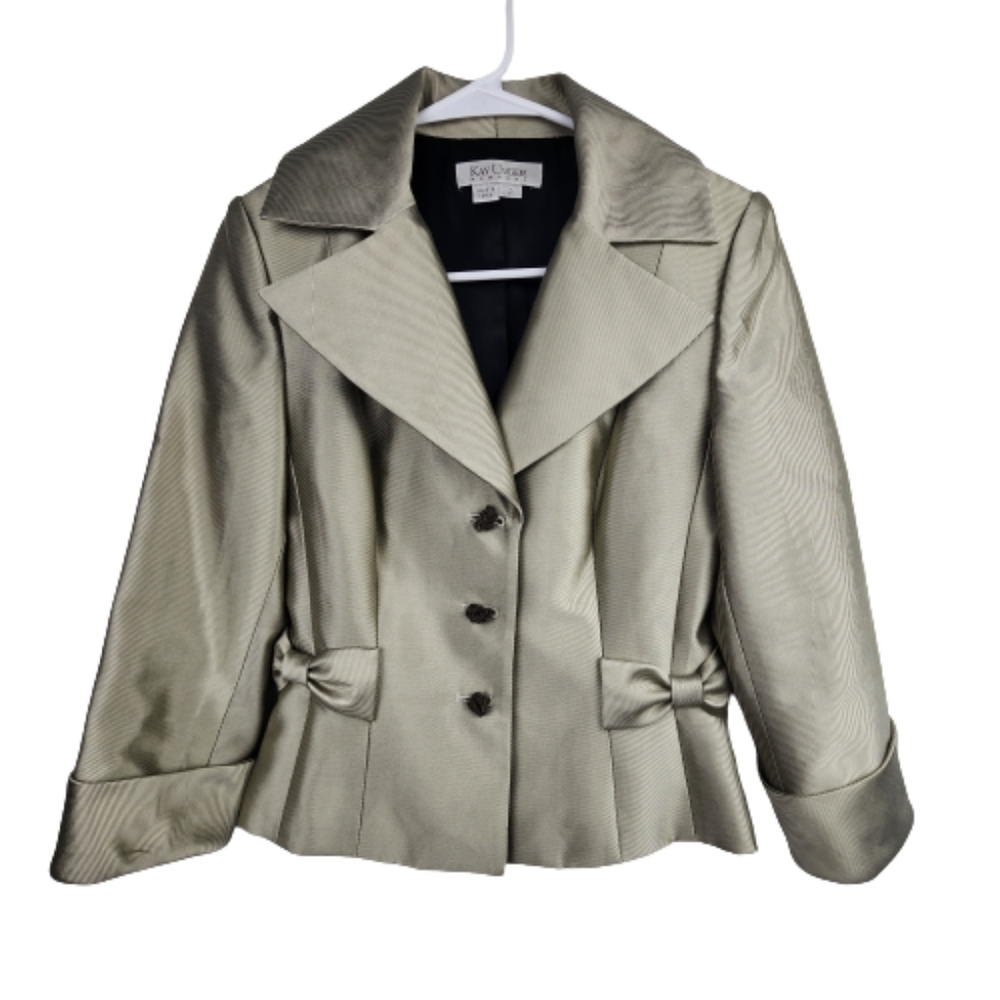 Kay Unger New York Silk/Wool Metallic Career Blazer Size 2